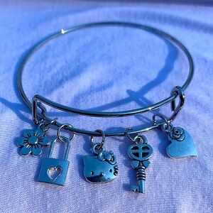 Brand New! Handmade! Adjustable Charm Bangle Bracelet!